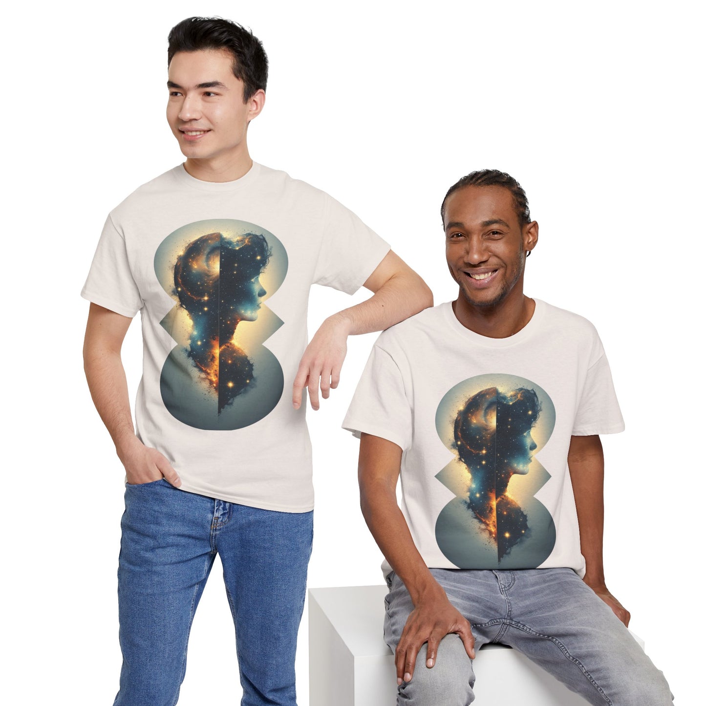 Cosmic Silhouette Galaxy Graphic Art Tee Shirt *Multiple Colors*