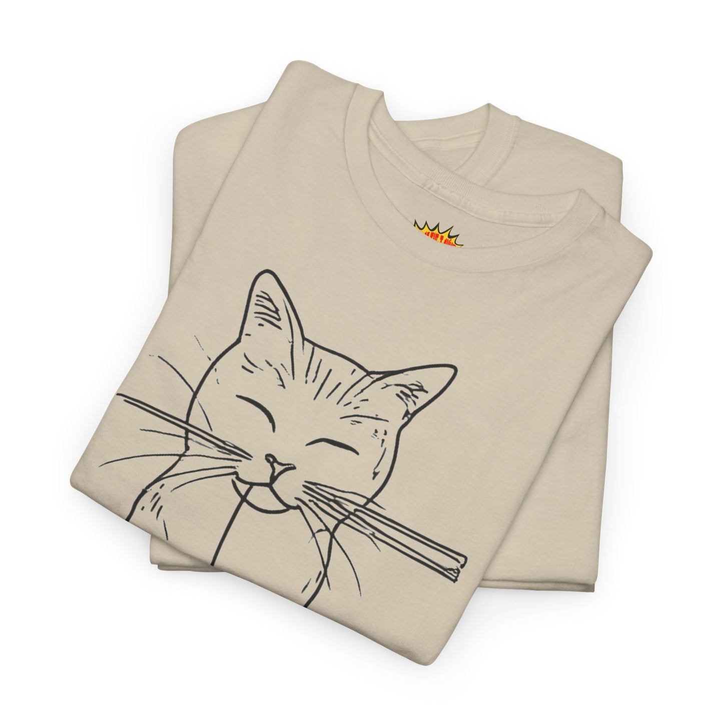 Cat w/Yarn Ball Line Art Drawing Tee Shirt *Multiple Colors*