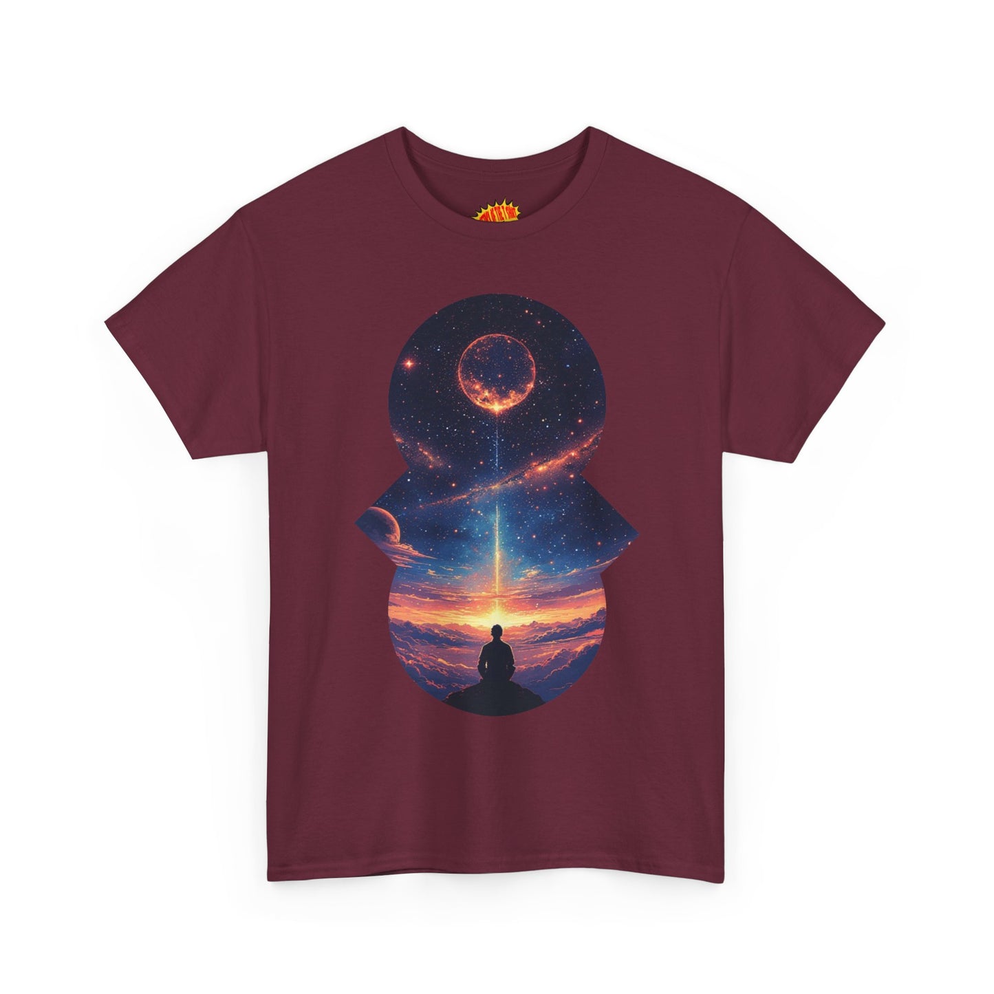 Cosmic Meditation w/Planet Space Graphic Art Tee Shirt *Multiple Colors*