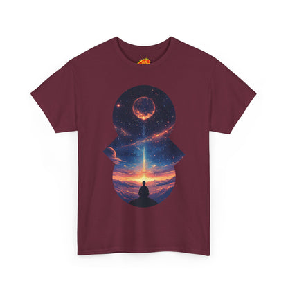 Cosmic Meditation w/Planet Space Graphic Art Tee Shirt
