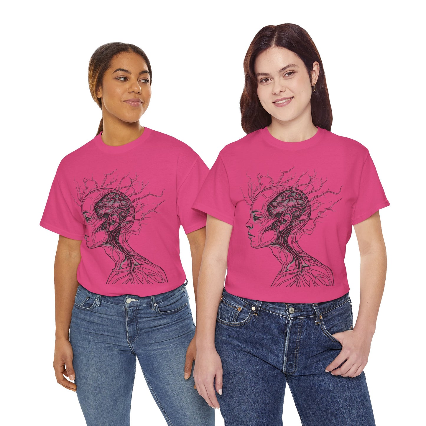 Anatomy Line Drawing Face Graphic Art Tee Shirt *Multiple Colors*