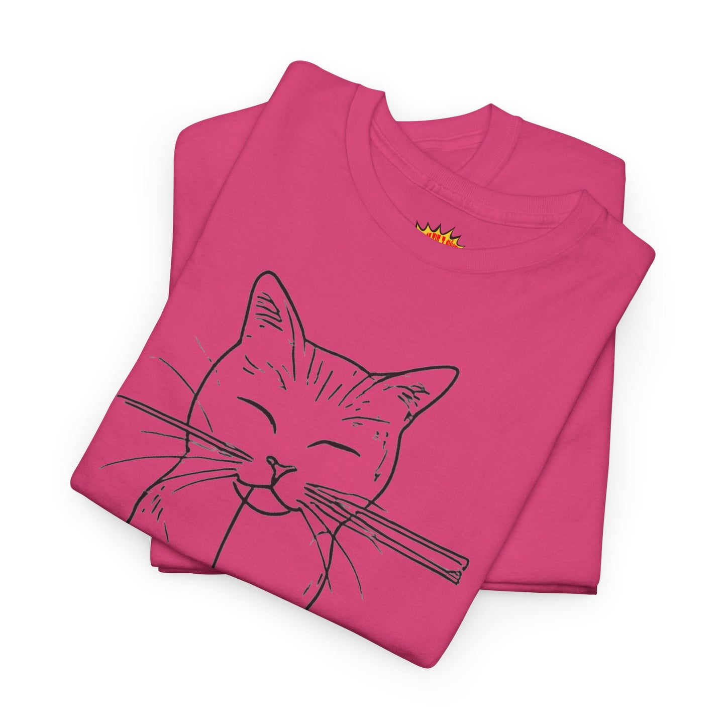 Cat w/Yarn Ball Line Art Drawing Tee Shirt *Multiple Colors*