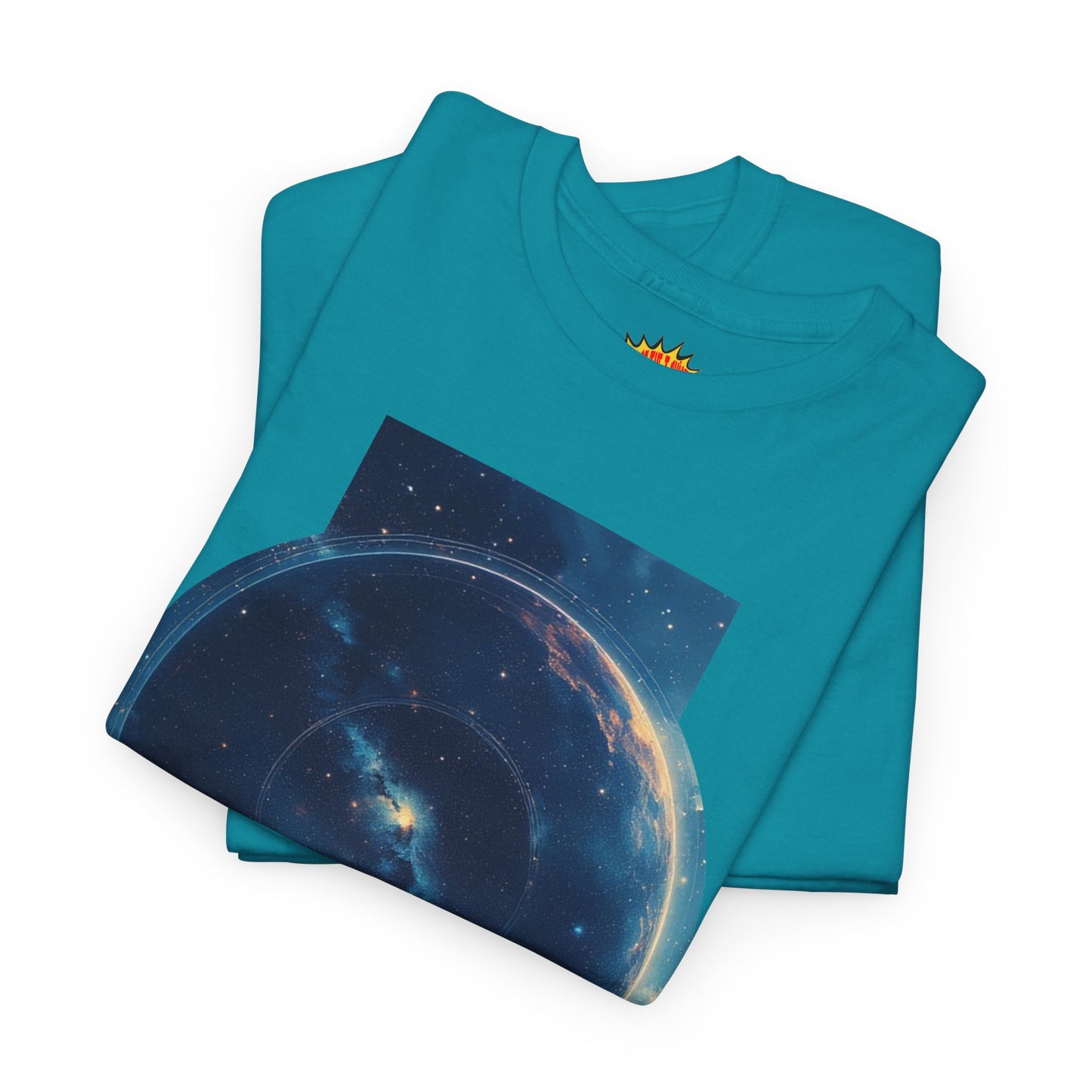 Round Galaxy Space Graphic Art Tee Shirt *Multiple Colors*