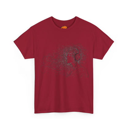 Line Drawing Portrait Graphic Musical Art Tee Shirt