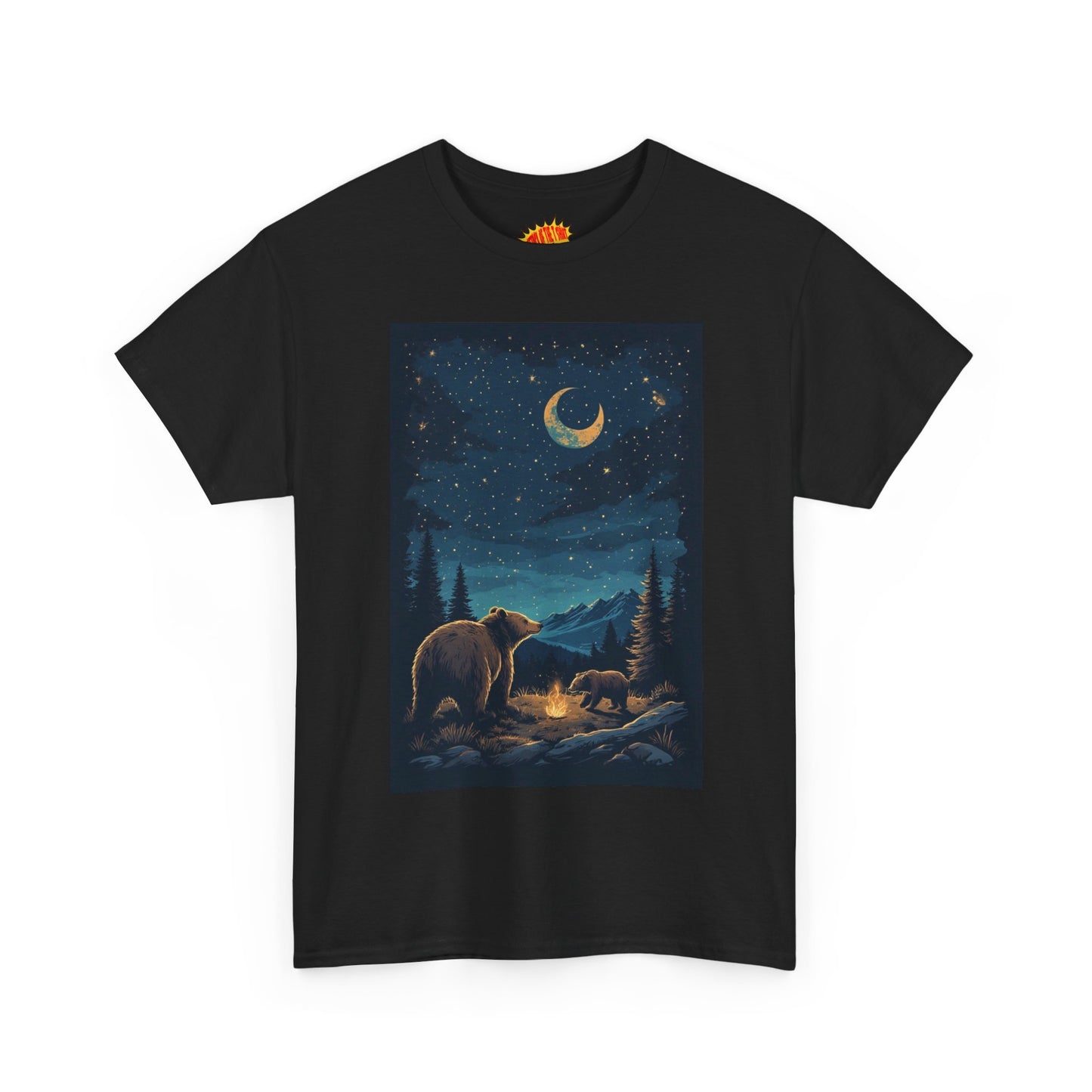 Grizzly Bear with Cub Night Scene T-Shirt *Multiple Colors*