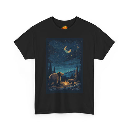 Grizzly Bear with Cub Night Scene T-Shirt