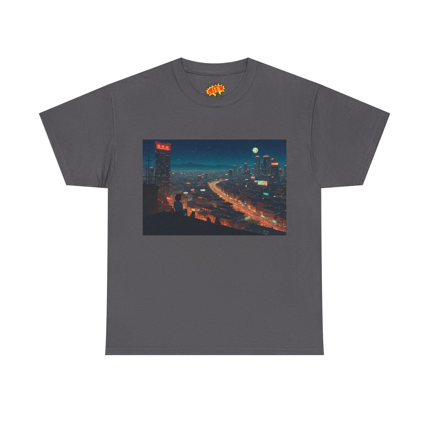 Anime Night Cityscape w/Cats T-Shirt *Multiple Colors*