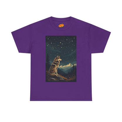 Mountain Wolf with Starry Night T-Shirt