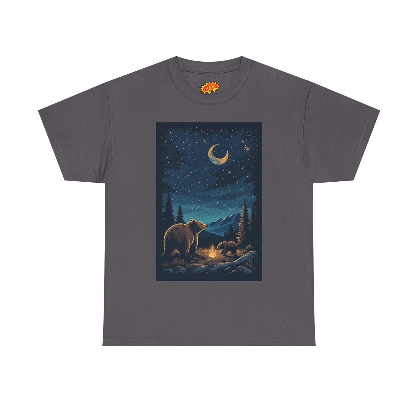 Grizzly Bear with Cub Night Scene T-Shirt *Multiple Colors*