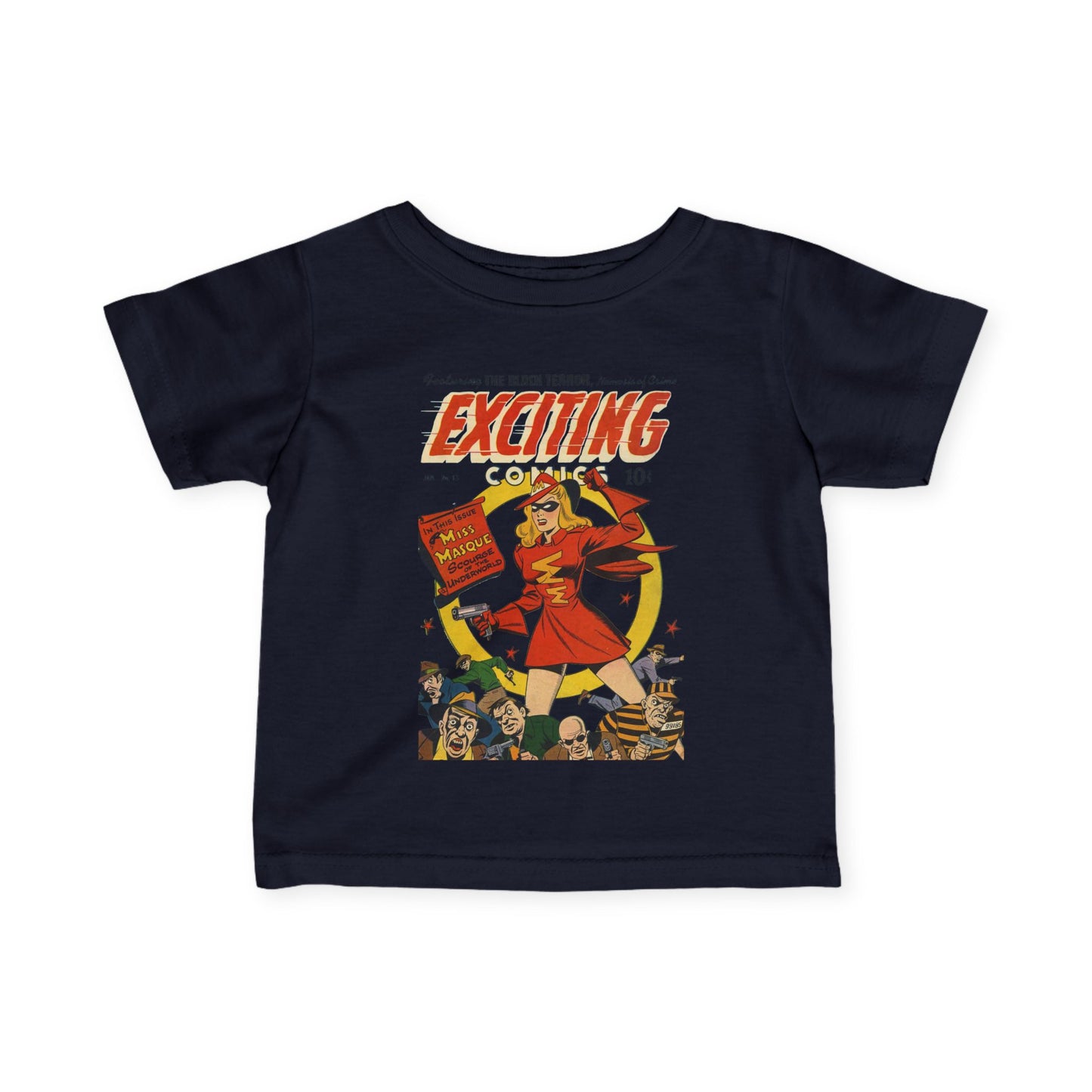Exciting Comics #53 feat Miss Masque Infant Tee *Many Sizes/Colors Available*