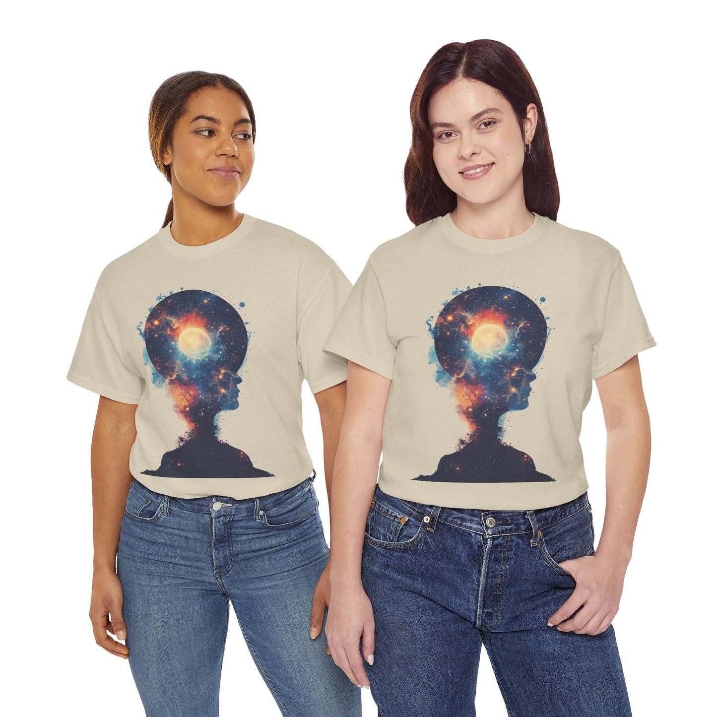 Abstract Galaxy Nebula Art w/Face Graphic Tee Shirt *Multiple Colors*
