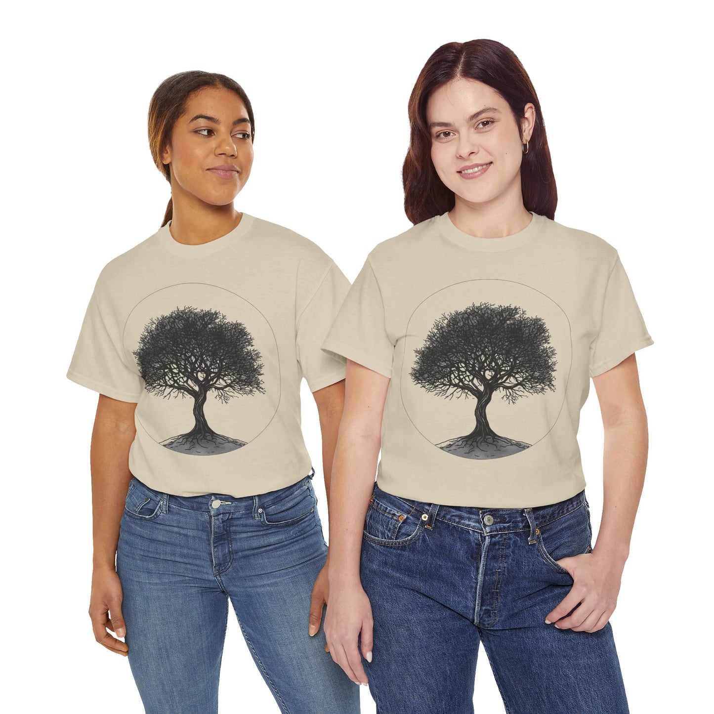 Circle Tree Sketch Drawing Graphic Art Tee Shirt *Multiple Colors*