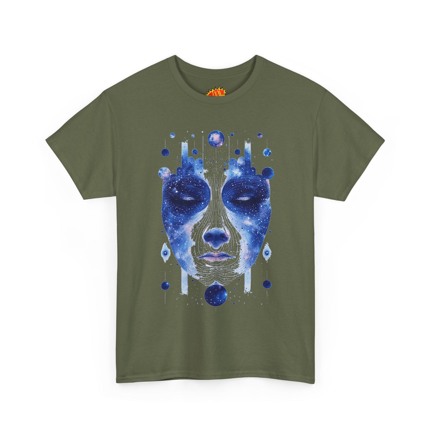 Cosmic Face Galaxy Graphic Space Art Tee Shirt *Multiple Colors*