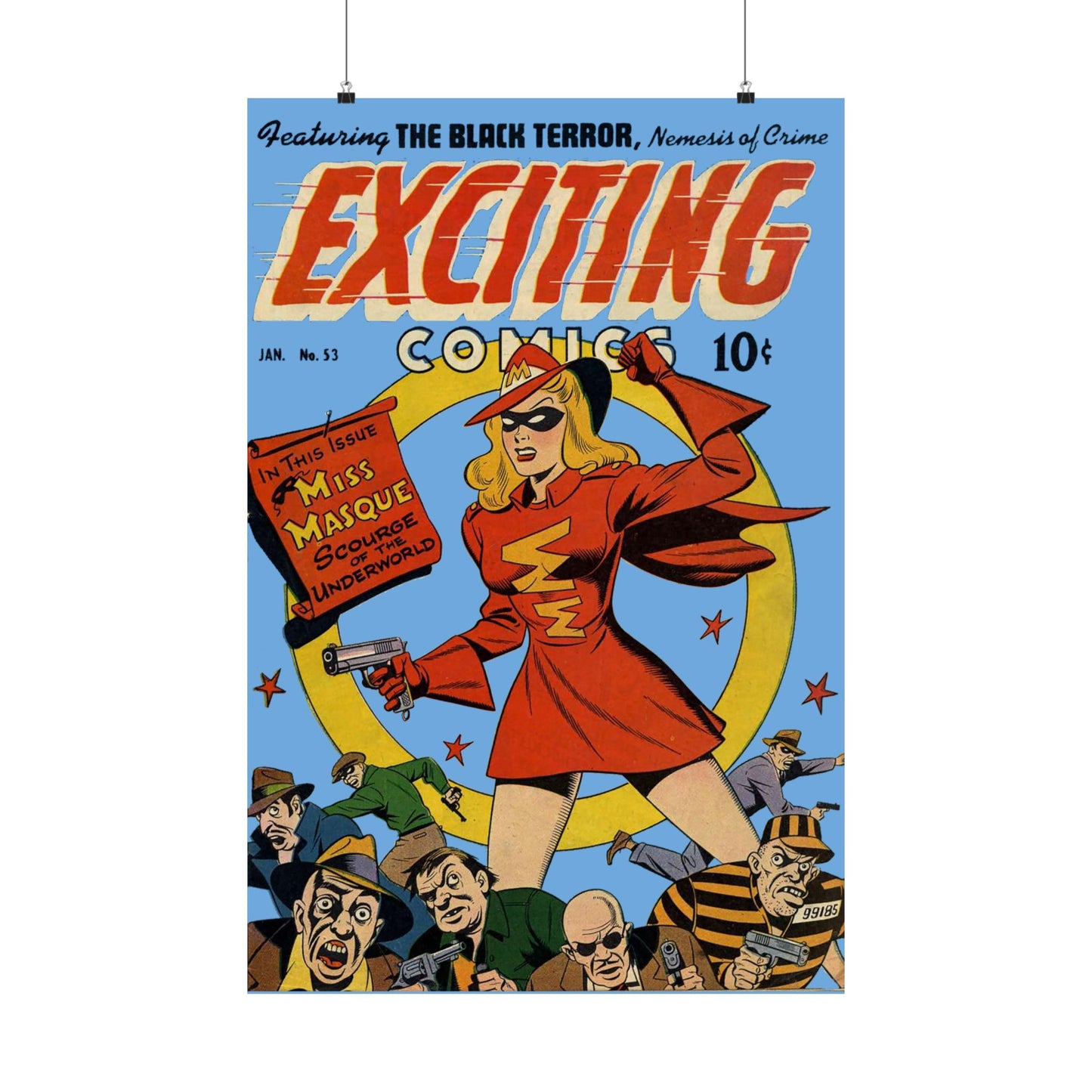 Exciting Comics #53 w/ Miss Masque Poster *Many Sizes Available*