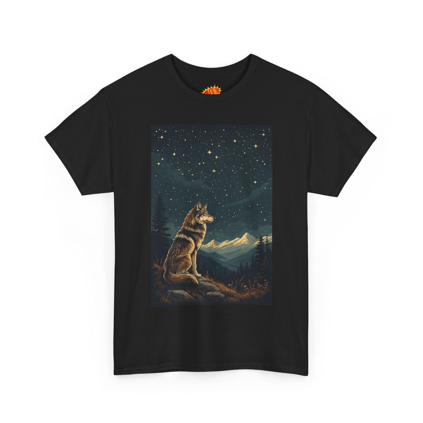 Mountain Wolf with Starry Night T-Shirt *Multiple Colors*