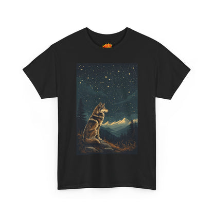 Mountain Wolf with Starry Night T-Shirt