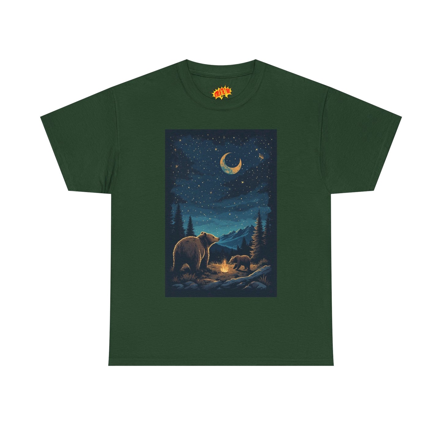 Grizzly Bear with Cub Night Scene T-Shirt *Multiple Colors*