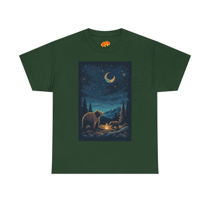 Grizzly Bear with Cub Night Scene T-Shirt