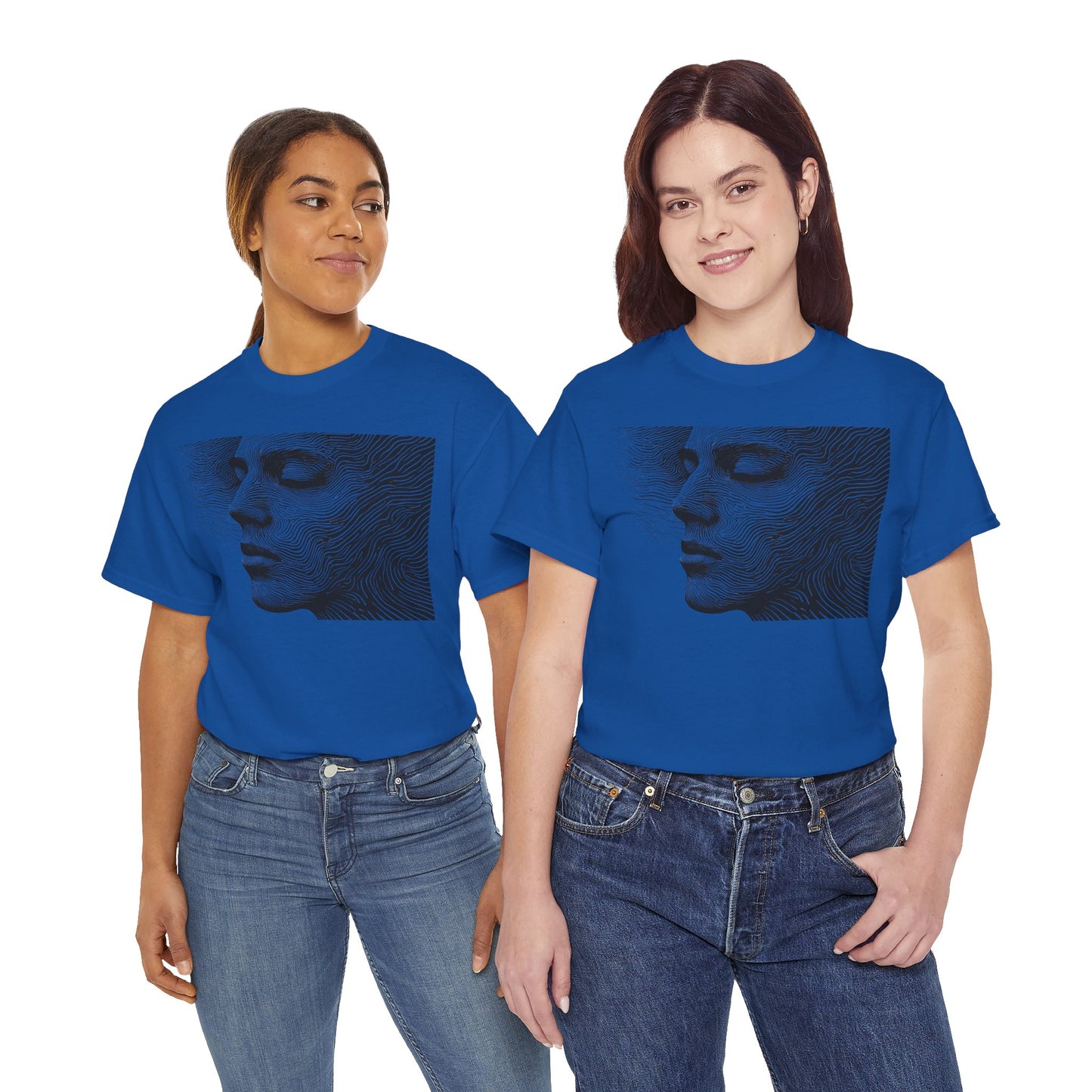 Face Line Drawing Portrait Graphic Art Tee Shirt *Multiple Colors*