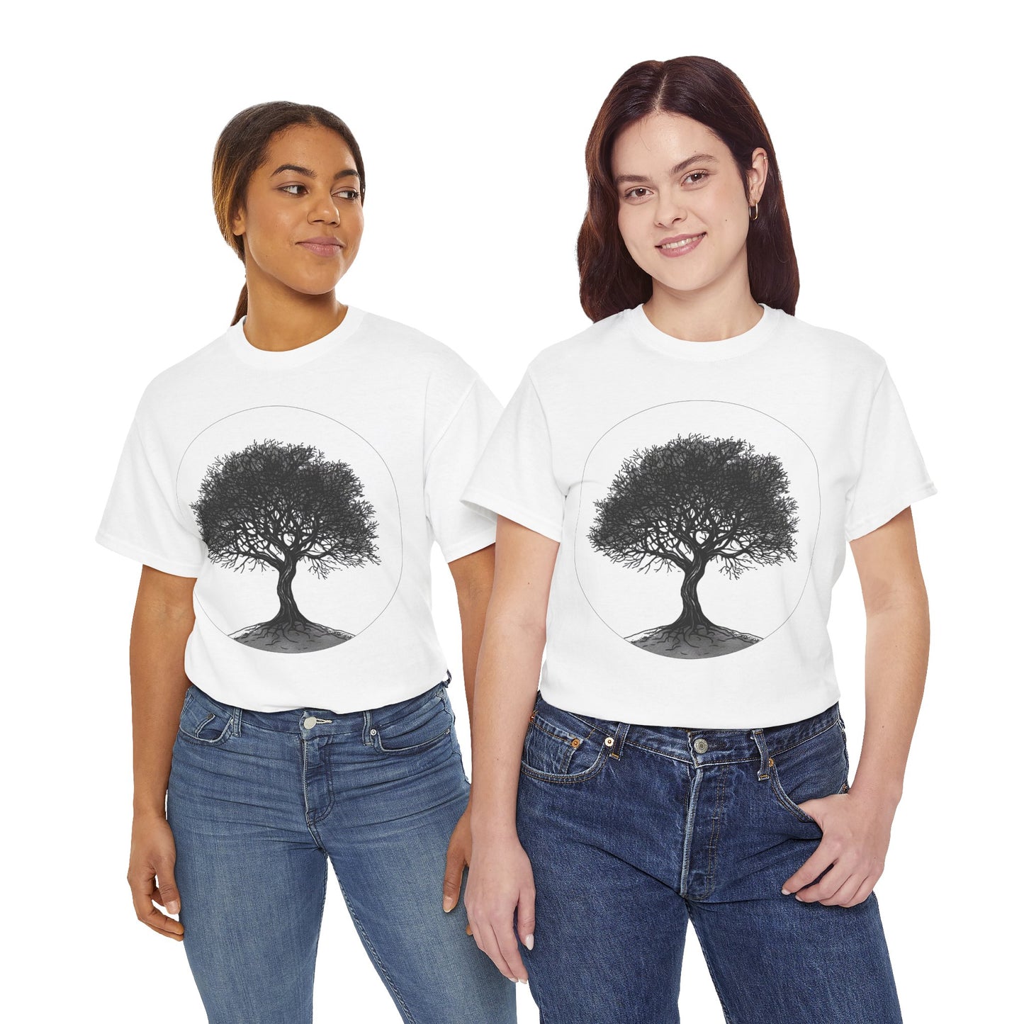 Circle Tree Sketch Drawing Graphic Art Tee Shirt *Multiple Colors*