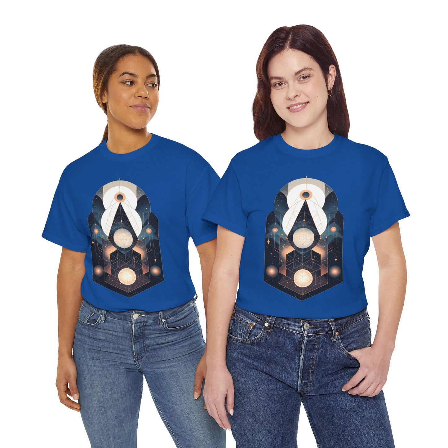 Geometric Space Art Pattern Graphic Tee Shirt *Multiple Colors*