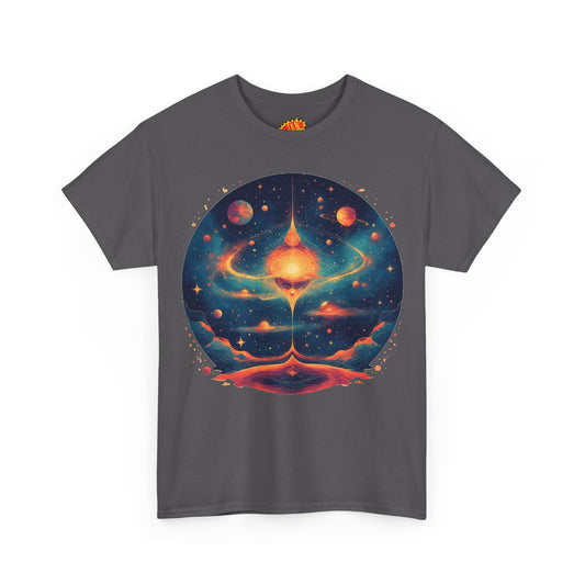 Round Galaxy w/Planets Graphic Tee Shirt *Multiple Colors*