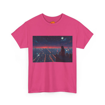 Neon City Anime Night Scene w/Cats T-Shirt