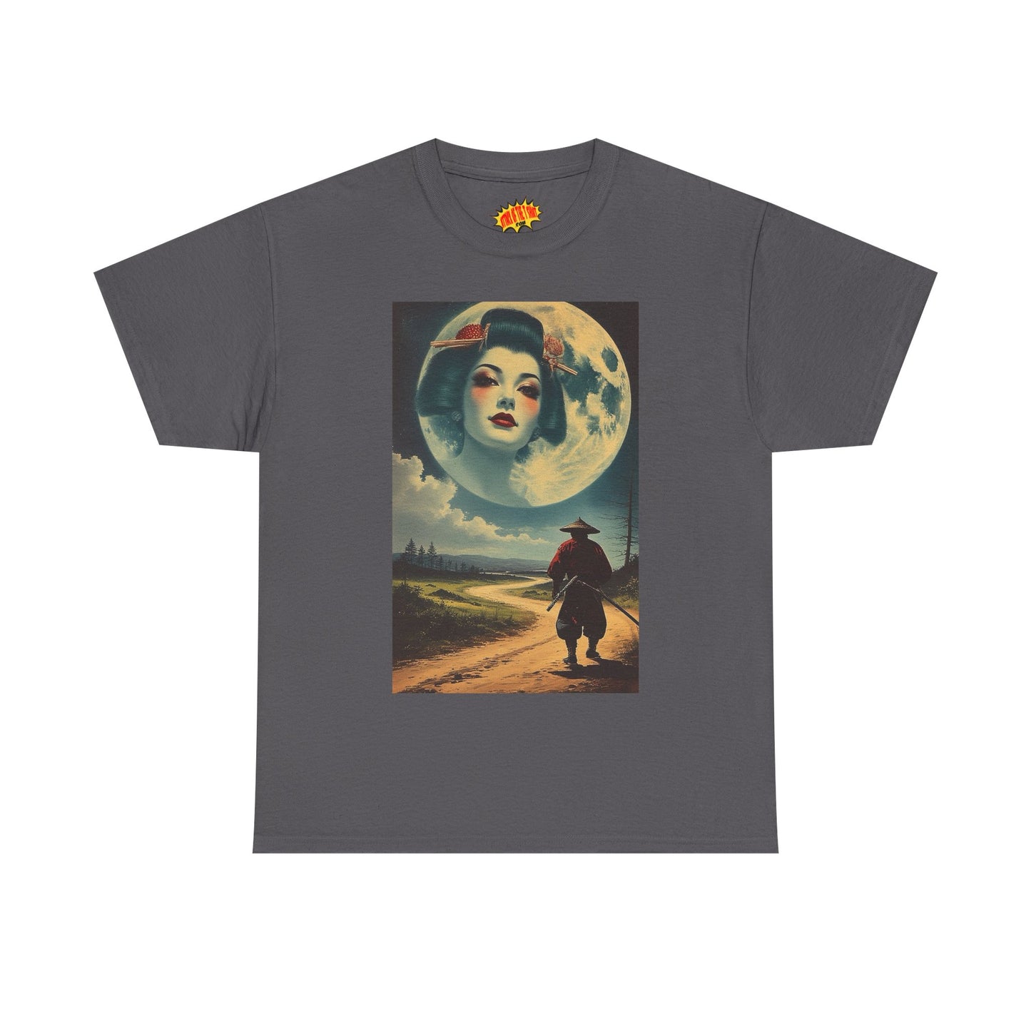 Samurai w/Geisha Full Moon T-Shirt *Multiple Colors*