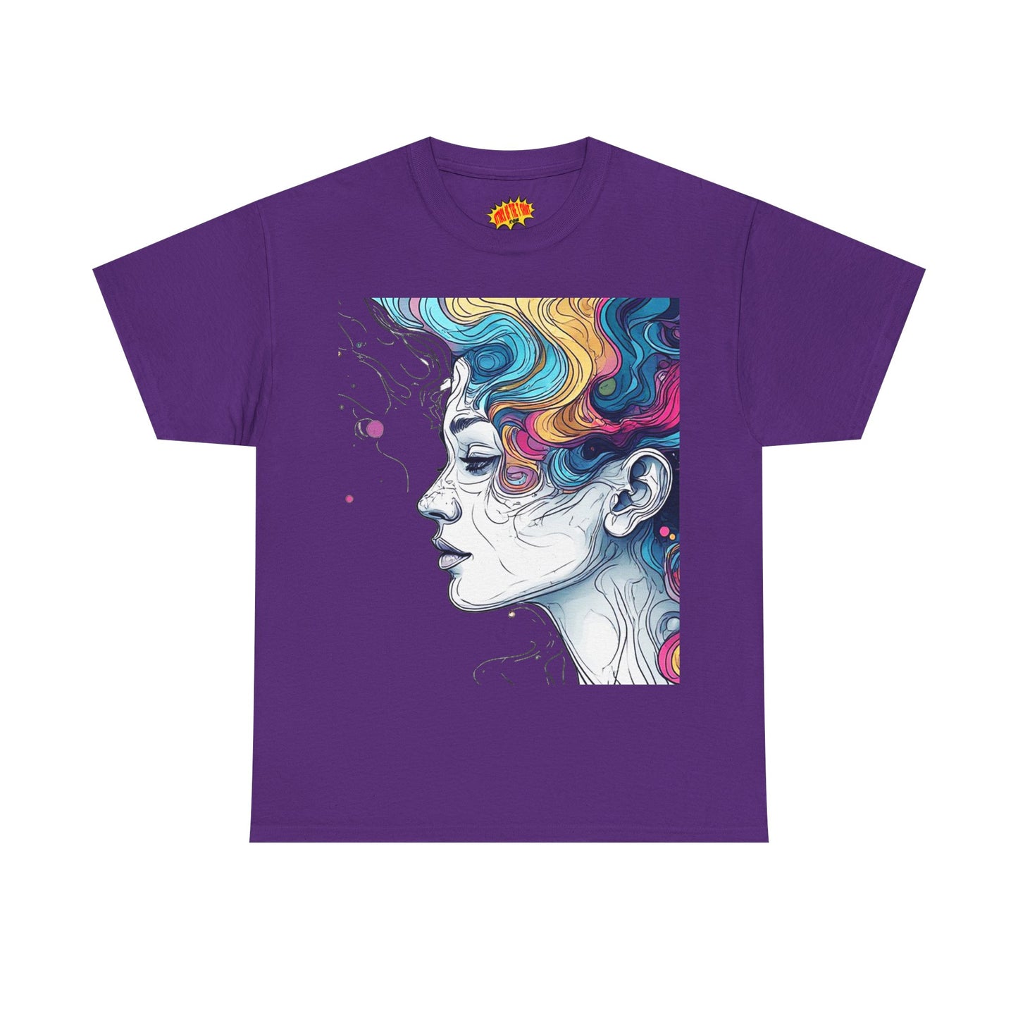 Face w/Color Hair Graphic Art Tee Shirt *Multiple Colors*