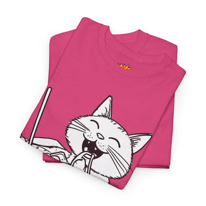 Happy Cat w/Noodles + Yarn Art Tee Shirt