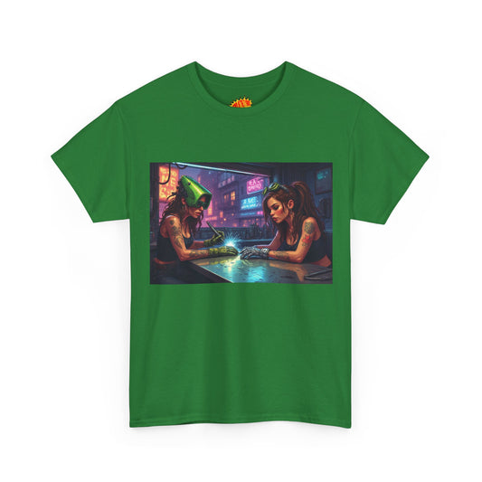 Cyberpunk Women Welding Repair Shop Scene T-Shirt *Multiple Colors*