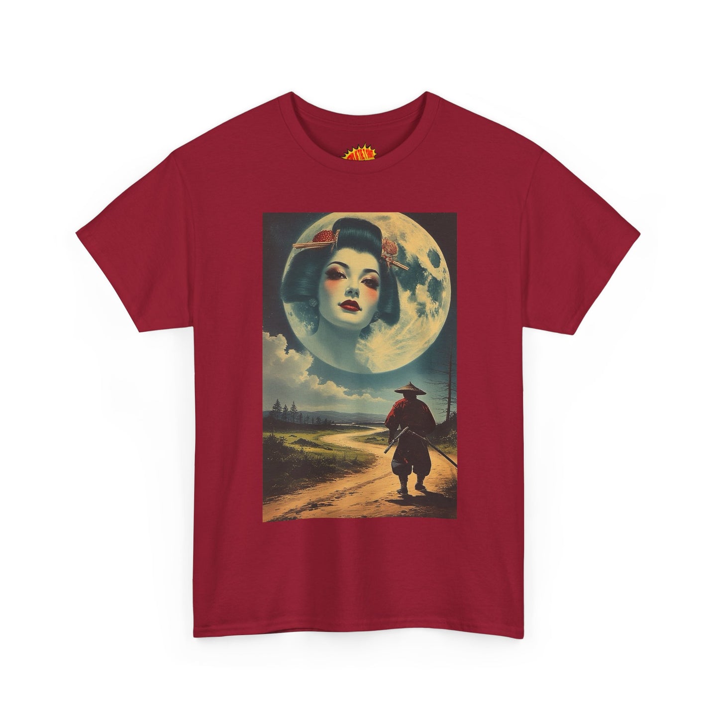 Samurai w/Geisha Full Moon T-Shirt *Multiple Colors*