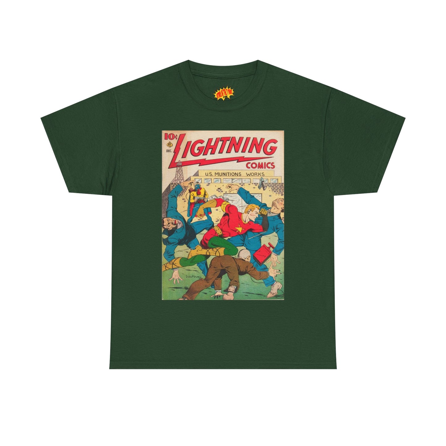 Lightning Comics Dec. Comic Tee Shirt *Multiple Colors*
