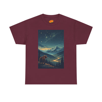 Mountain Bear Aurora Scene T-Shirt