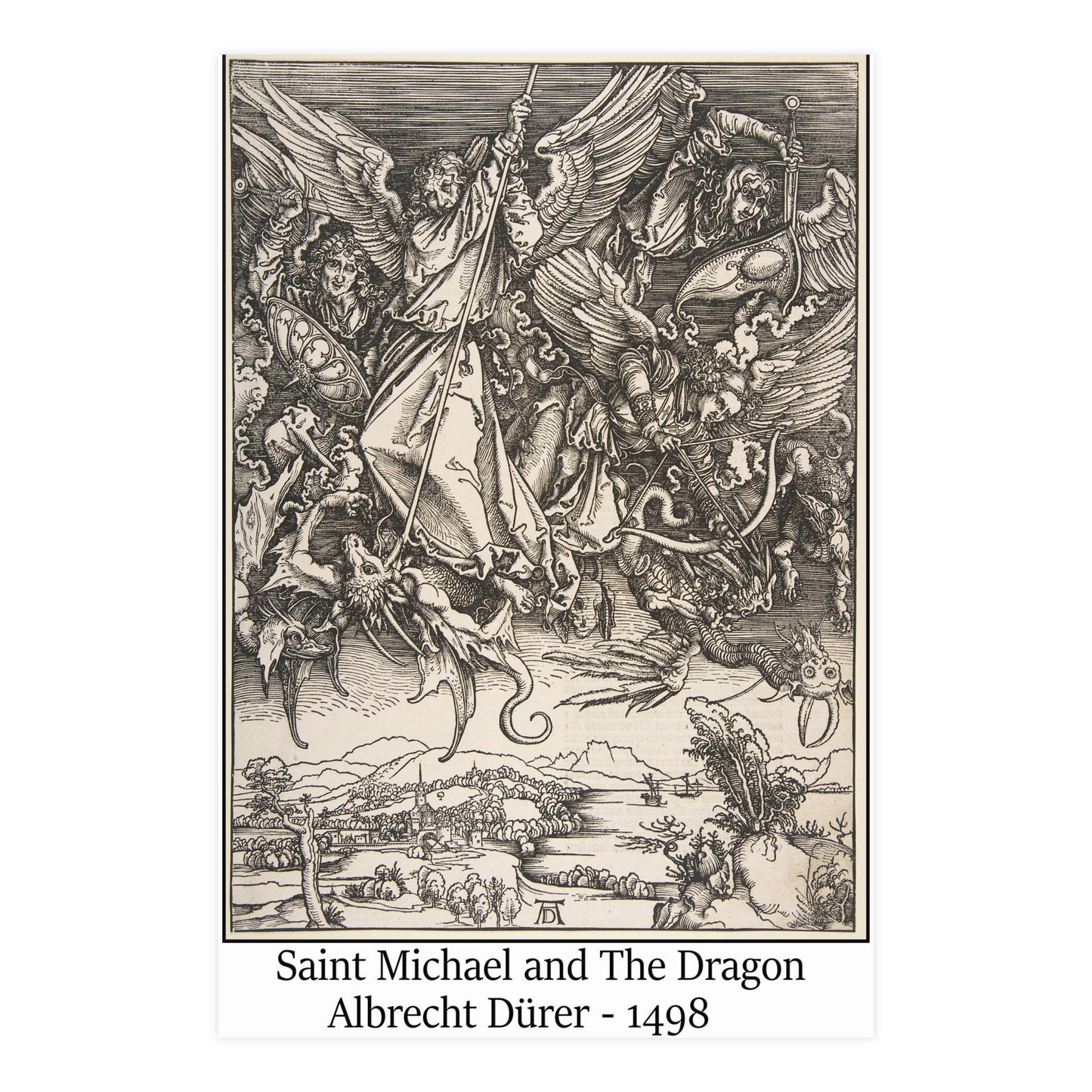 Saint Michael and The Dragon - Albrecht Dürer, 1498