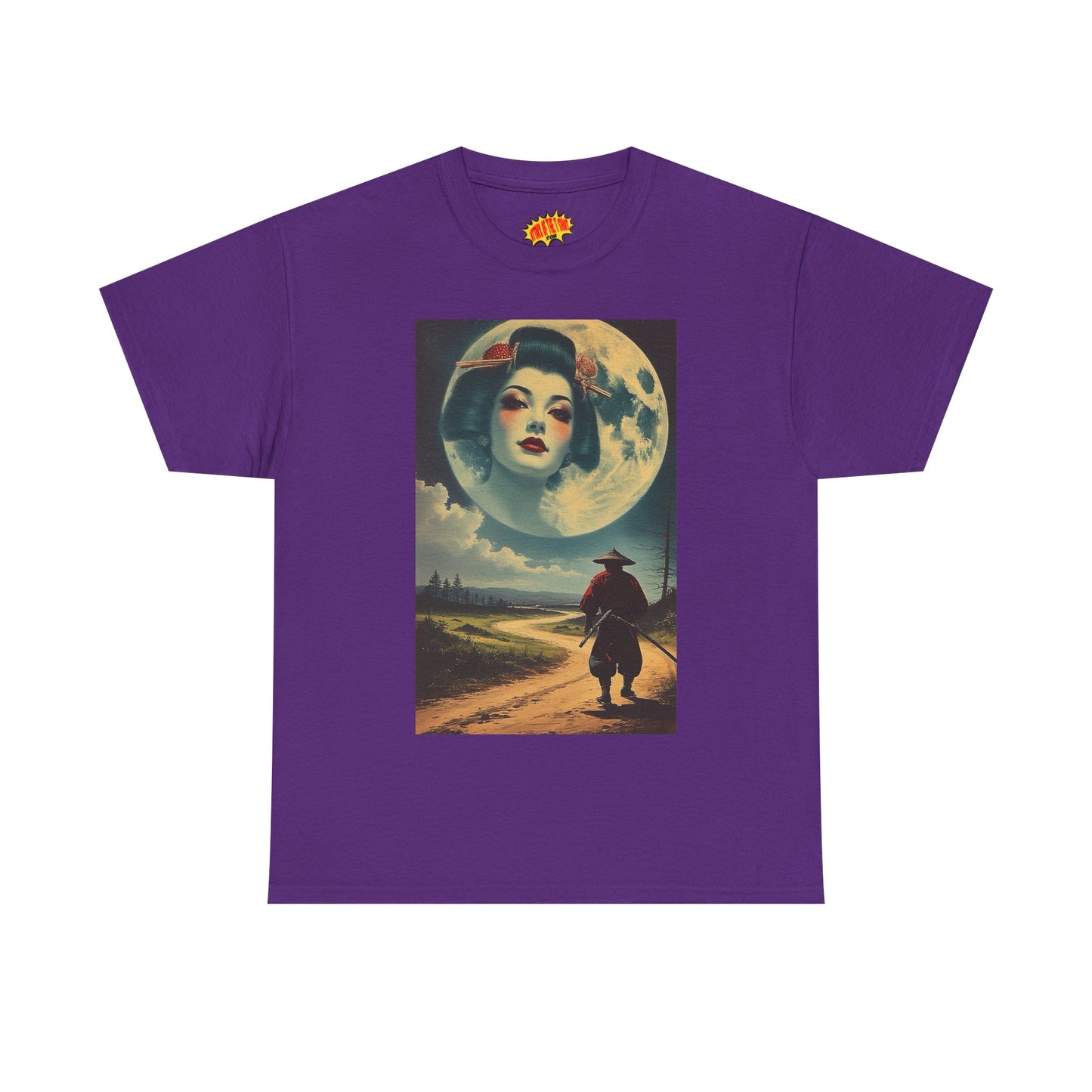 Samurai w/Geisha Full Moon T-Shirt *Multiple Colors*