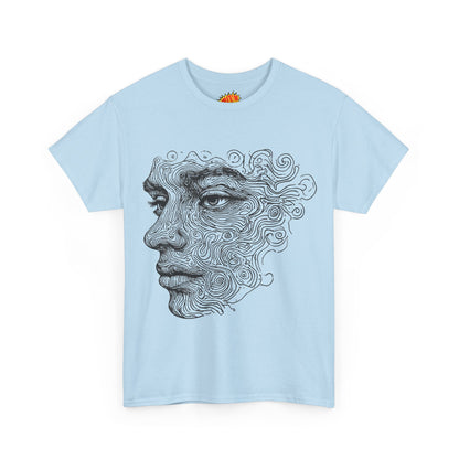 Human Face Silhouette Line Drawing Graphic Art Tee Shirt