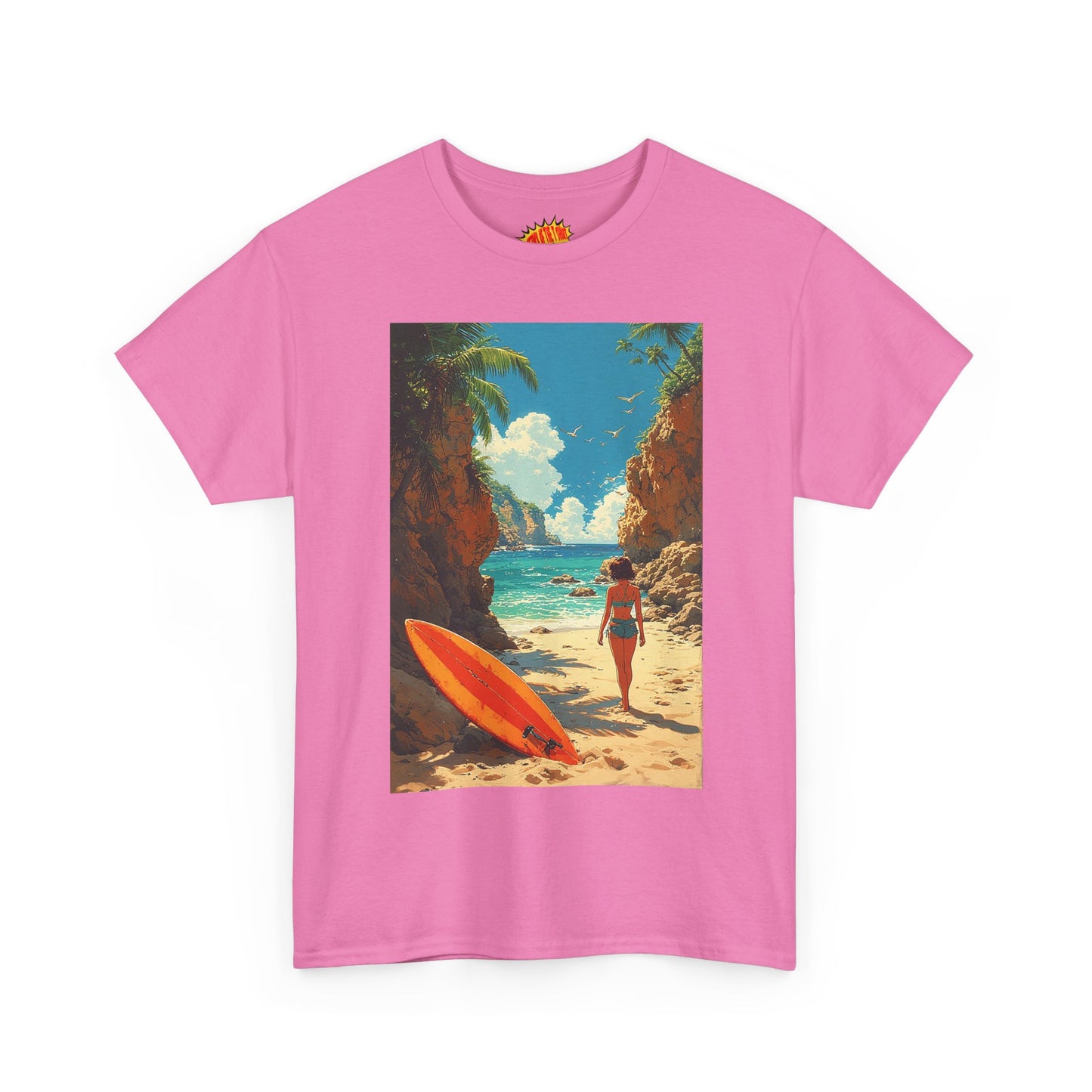 Modern Style Tropical Beach Scene T-Shirt *Multiple Colors*