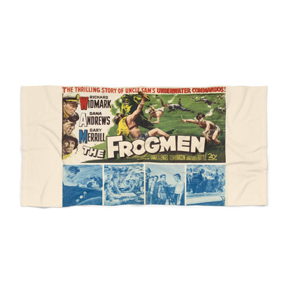 The Frogmen Vintage Movie Poster Beach Towel | Retro War Movie Art Towel