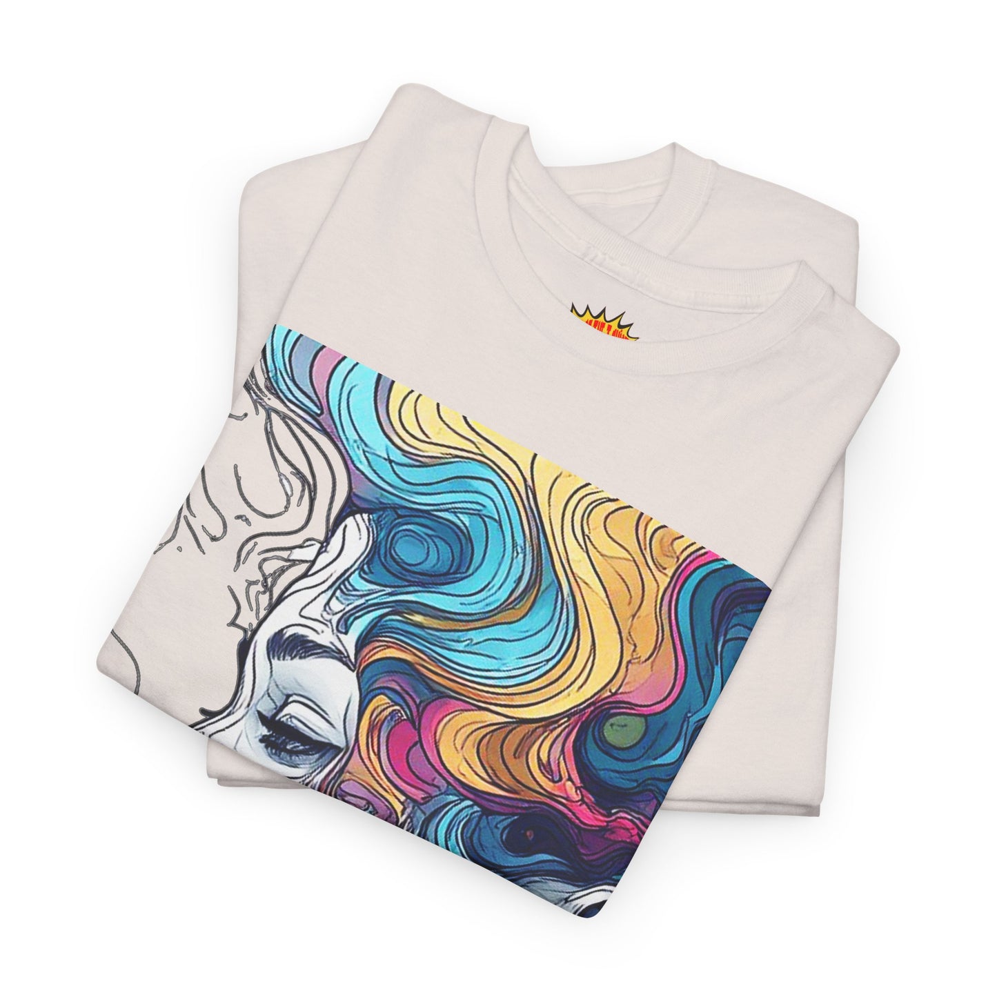 Face w/Color Hair Graphic Art Tee Shirt *Multiple Colors*
