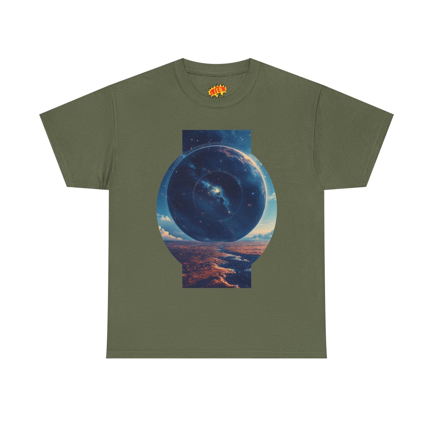 Round Galaxy Space Graphic Art Tee Shirt *Multiple Colors*