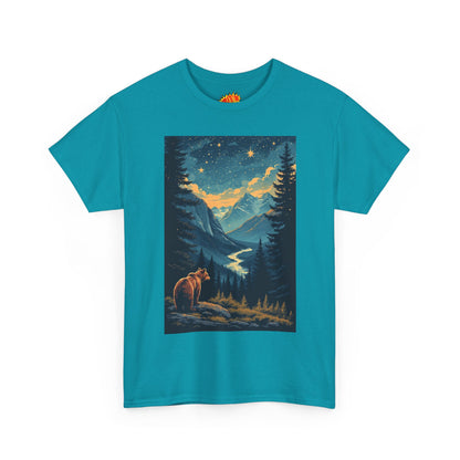 Grizzly Bear Mountain Valley Scene T-Shirt