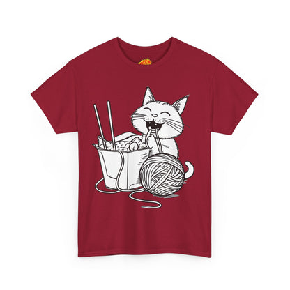 Happy Cat w/Noodles + Yarn Art Tee Shirt