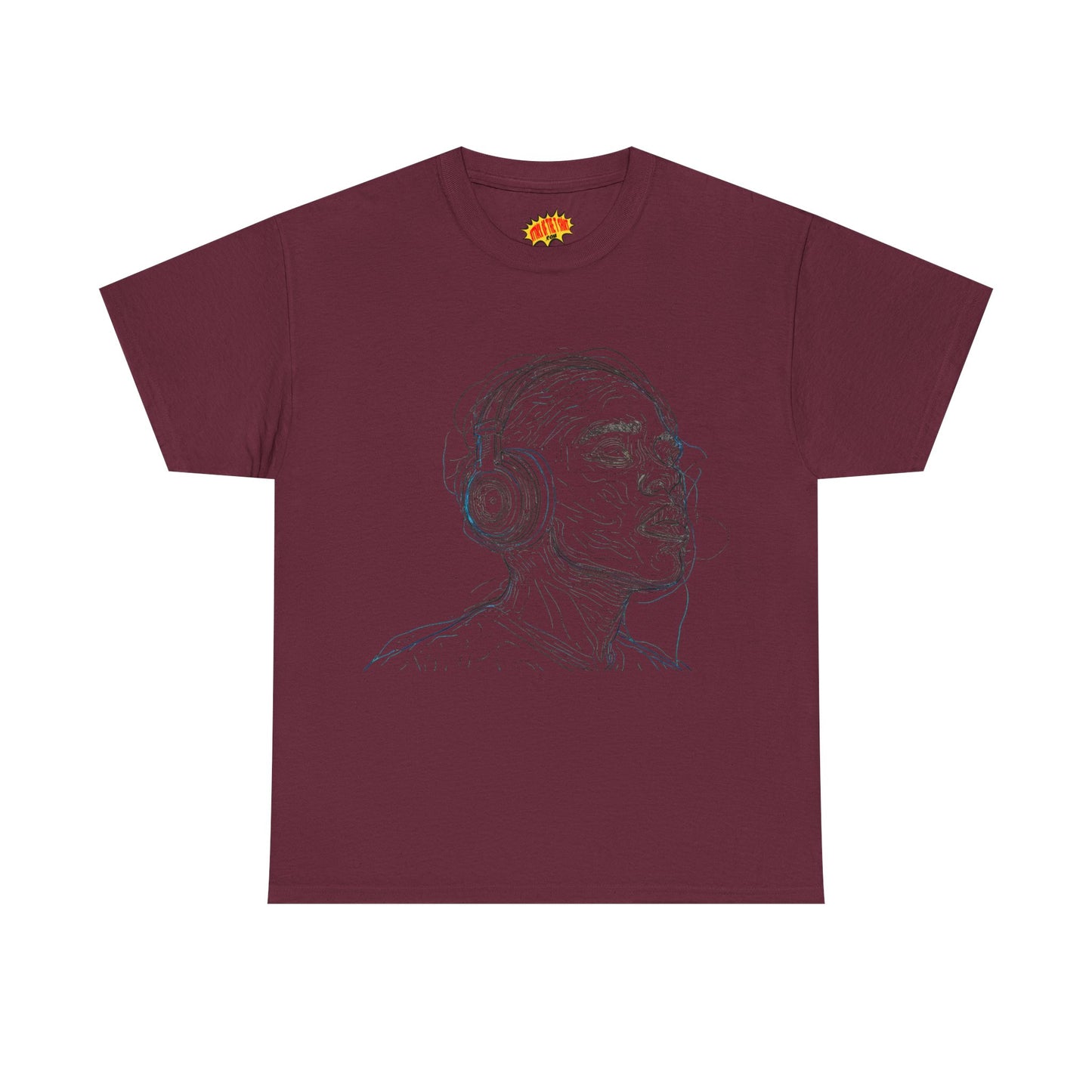 Line Drawing Portrait Graphic Music Art Tee Shirt *Multiple Colors*