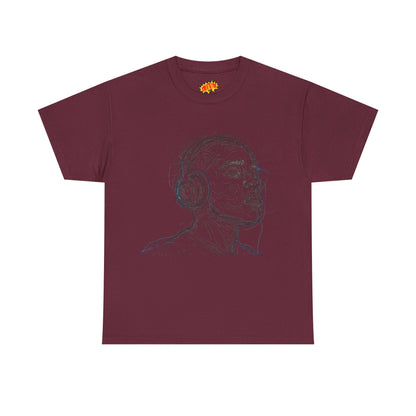 Line Drawing Portrait Graphic Music Art Tee Shirt