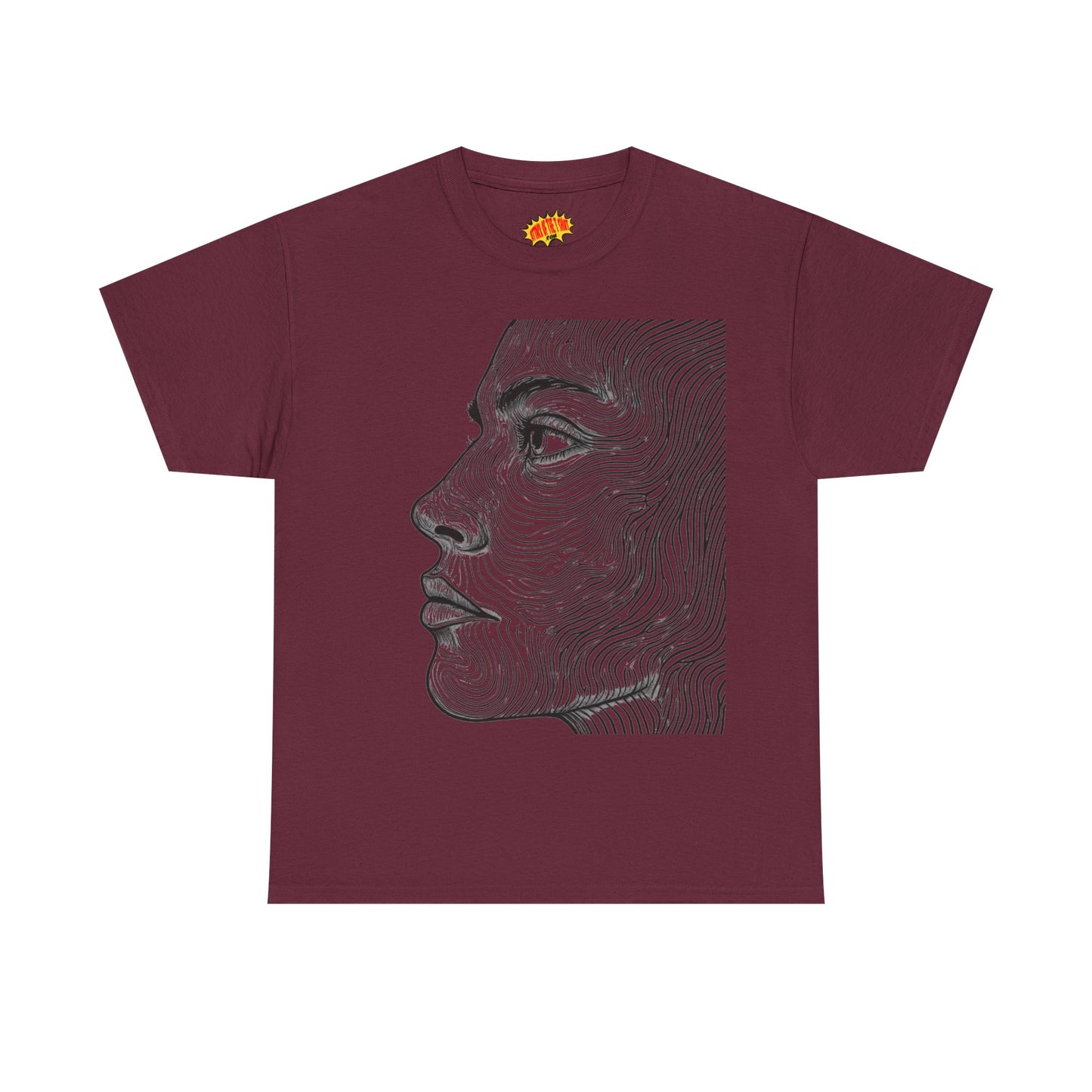 Human Face Profile Line Drawing Graphic Art Tee Shirt *Multiple Colors*