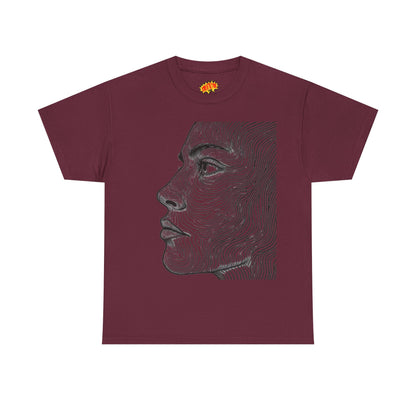 Human Face Profile Line Drawing Graphic Art Tee Shirt