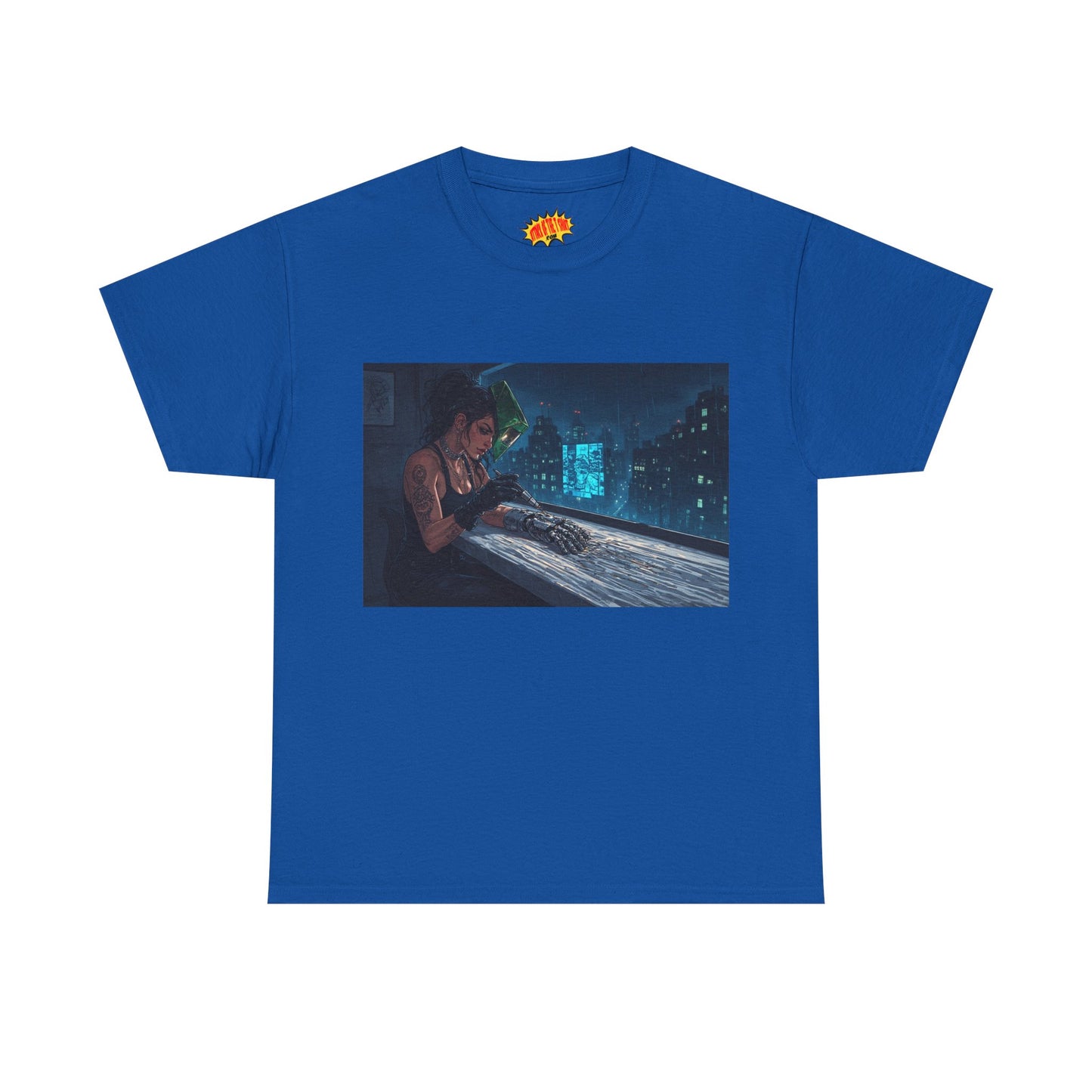 Cyberpunk Women w/Cybernetic Hand Scene T-Shirt *Multiple Colors*
