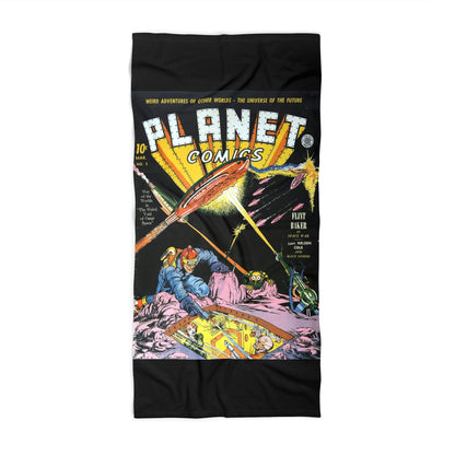 Planet Comics #3 Beach Towel Black