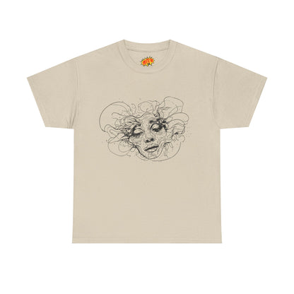 Abstract Face Line Drawing Graphic Art Tee Shirt
